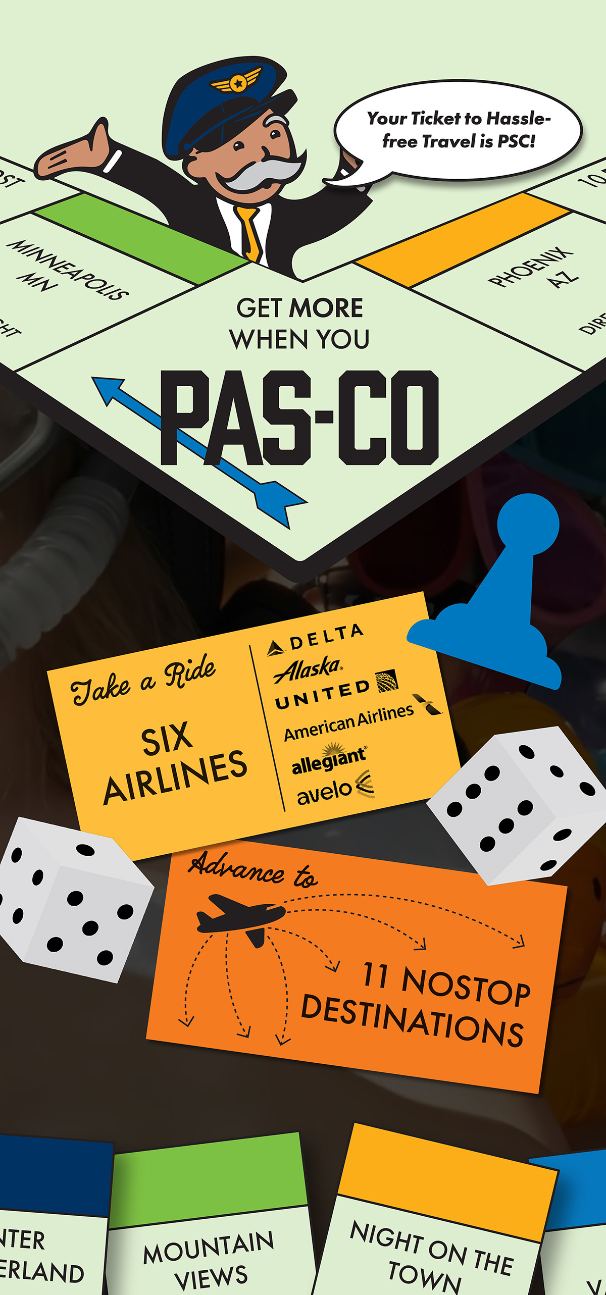 Tri-Cities Airport "Get More When You Pas-Co" ad